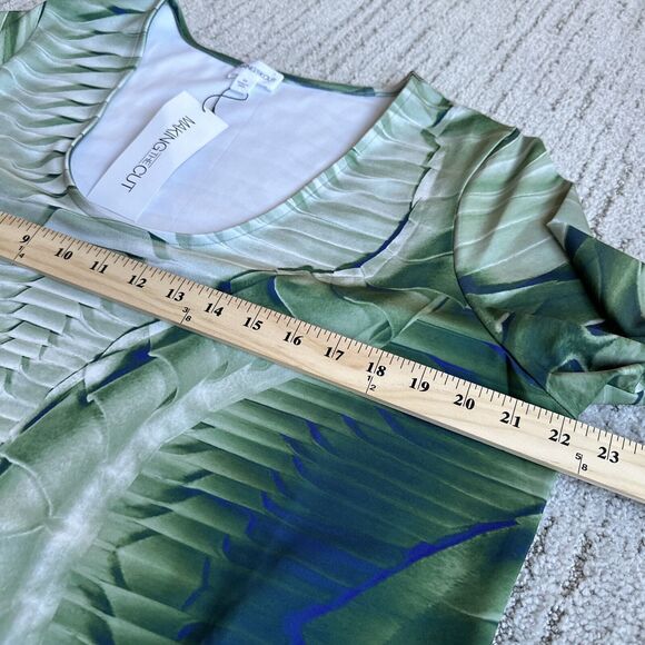 Making the Cut Bodysuit Womens Size 2X Green Printed Stretch Long Sleeve Plus - Picture 5 of 11